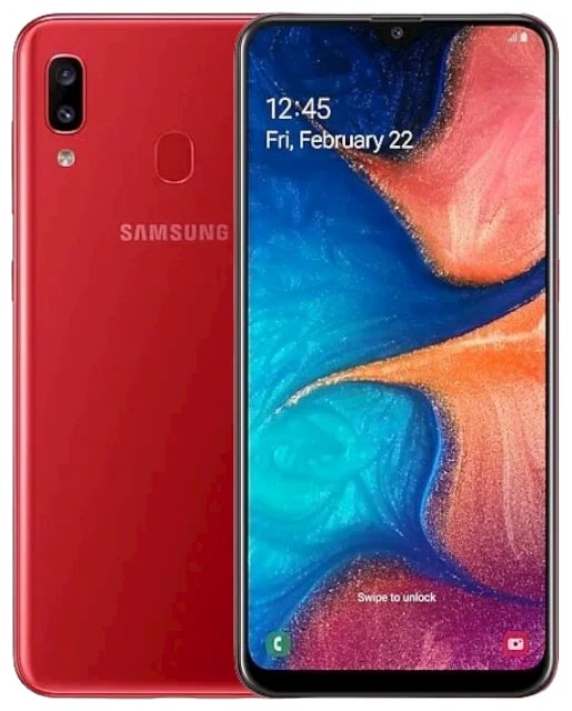 Смартфон Samsung Galaxy A20 3/32 ГБ, красный