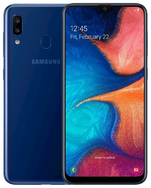 Смартфон Samsung Galaxy A20 3/32 ГБ, синий